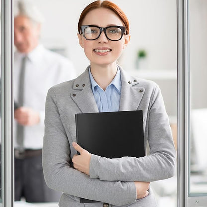 60-Pack Plastic Folders with Pockets and Prongs,2-Pocket Folders with 3 Fasteners, Poly Folders Holds 8-1/2" x 11" Paper for School/Office/Home, Black