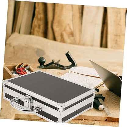 Box Aluminum Hard Cases Emergency Kit Cash Money Hard Case Suitcase Laptop Carrying Case Tool Lock Case Cosmetic Carrying Case Laptop Briefcase Home Tools Portable Travel Flat