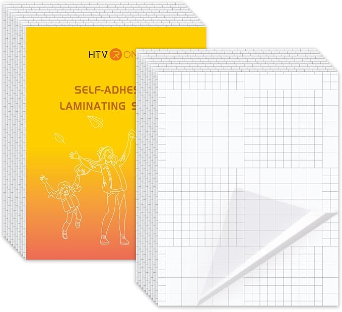 HTVRONT Self-Adhesive Laminating Sheets-20 Sheets 4 X 6 Inches Self Laminating Sheets, No Machine Needed Clear Laminating Sheets for Protecting and Preserving Documents, Photos, Menus,Stickers