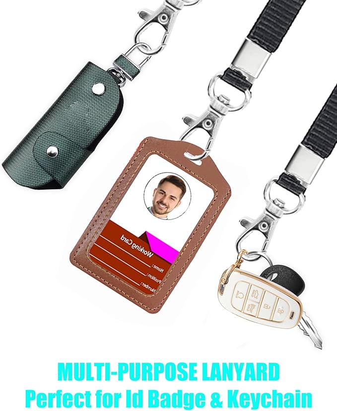 3 Pack Cruise Lanyard for ID Badge Holder,HORNYPOOT Black Lanyards with Vertical Waterproof ID Badge Holder for Office, School, Cruise Ship Cards (3pcs Black)