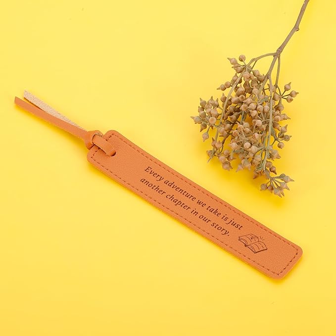 Leather Bookmark for Men Women Anniversary Leather Gifts for Him Her Men 3rd Anniversary Wedding Party Birthday Retirement Gifts for Women Inspirational Bookmark for Women Book Lover,Another Chapter