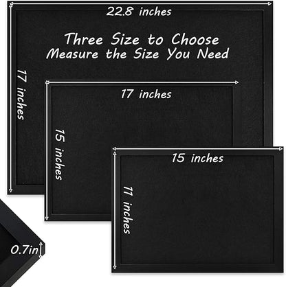 Black Cork Board Black Bulletin Board Pin Display Board for Wall Corkboard Black Pushpin Board Vision Board Picture Photo Felt Board for Memos, Photos, Home, Kitchen, Office,17"x13"