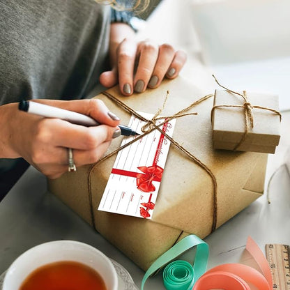 Sinmoe 50 Sets Gift Certificate for Business with 50 Pcs Envelopes Blank Gift Certificate Cards with Name and Address Rustic for Beauty Salon Restaurants Birthday(4.72 x 2.36 Inch, Ribbon Style)