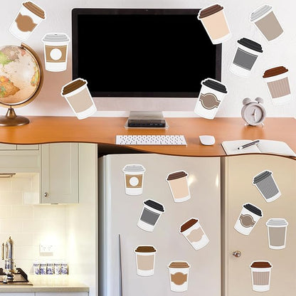 30 Pack Coffee Cup Sticky Notes, Total 600 Sheets, Funny Self Sticky Notepads Memo Pads for Coffee Lover Office School Student Kids Gift Class Reward Birthday Party Favors Goodies Bag Fillers