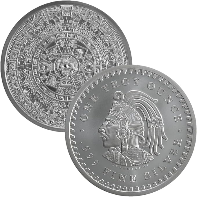 1 oz Aztec Calendar Silver Round Fine Silver