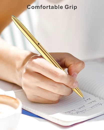 Cambond Ballpoint Pens Fancy pens - Rose Gold Bulk Pens for Journaling Guest Book Uniform Christmas Gift Black Ink Pens 1.0mm Medium Point, 3 Pens with 6 Refills (Silver, Gold, Rose Gold)