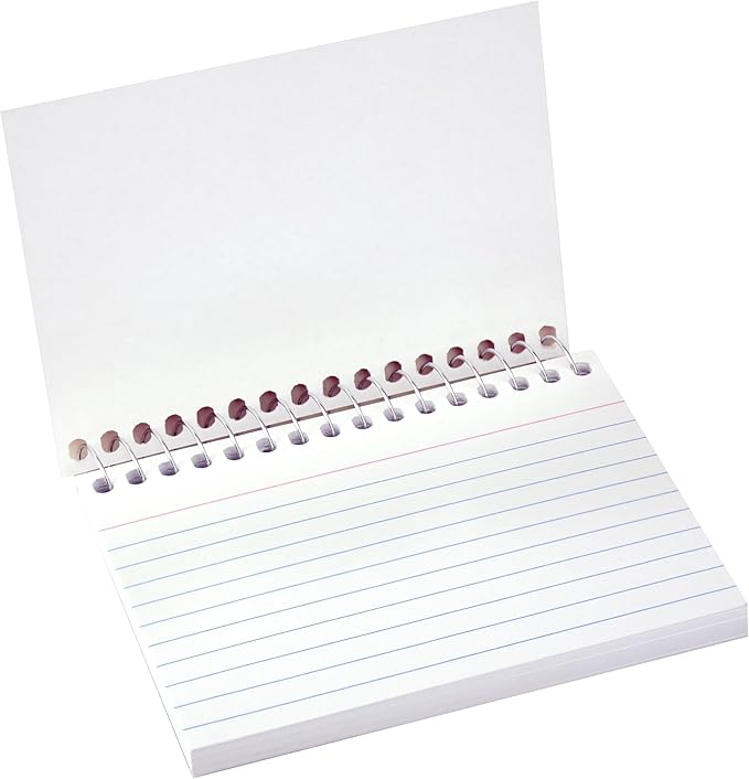 C-Line 3” x 5” Spiral Bound Index Card Notebook, Ruled, 50/PK (48809)