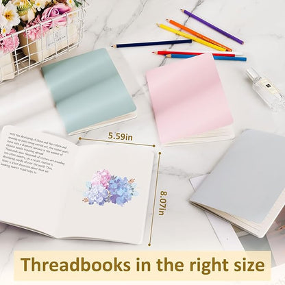 Ddaowanx Notebooks, Journals in Bulk, Blank Paper Sketchbooks, 72 Pages, 36 Sheets, 80GSM, 8.3x5.5 Inch, A5 Size, Travel Writing Notebooks Journal for Office School Supplies (Blank-8pack, 8 Colors)