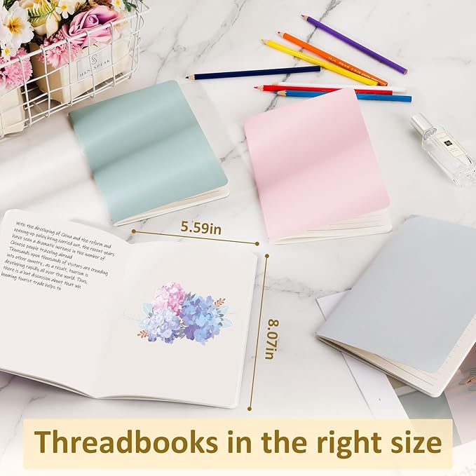 Ddaowanx Notebooks, Journals in Bulk, Blank Paper Sketchbooks, 72 Pages, 36 Sheets, 80GSM, 8.3x5.5 Inch, A5 Size, Travel Writing Notebooks Journal for Office School Supplies (Blank-24pack, 8 Colors)