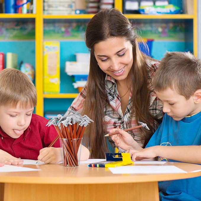 Chinco 24 Pieces Pickaxe Pencils Eraser Set Funny Eraser Topper Pencils Bulk with Axe Shape Erase for Students Gifts