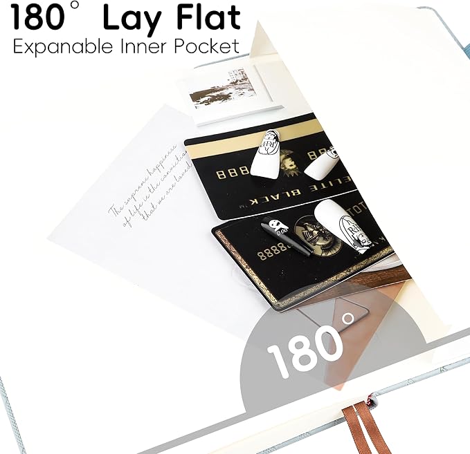 Lined Journal Notebook for Women Men, 192 Pages 100 GSM Thick Paper, Hardcover | Embossed Leather Journals for Writing, A5 College Ruled | Business, Work & School, 5.8"×8.5"(Blue)