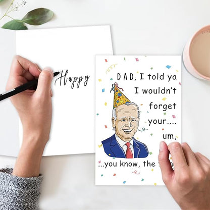 Funny Joe Biden Birthday Card for Dad, Father's Day Card for Daddy, Naughty Memory Anniversary Card for Father, Happy Birthday Card Gifts for Men Him, Generic Card for Various Occasions