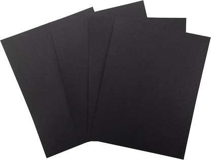 Cardstock 8.5 x 11 Paper Pack - 65lb Smooth Card Stock for Crafts, Cardmaking, Printers - 100 Scrapbook Sheets - Double Sided with Solid Core, Midnight Black