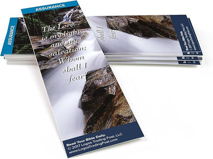 Christian Bookmark with Bible Verse, Pack of 25, Assurance Themed, The Lord is My Light and My Salvation Bookmarks, Psalm 27:1-3