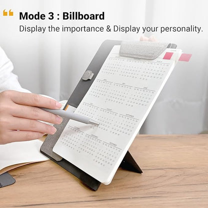 LHiDS Creative Folio Lite 2.0 with Stand, Business Portfolio Resume, 3-in-1 Padfolio with Magnetic Accessories, Work as Notebook Cover, Clipboard, Organizing Board for Home and Office (Black, A5)