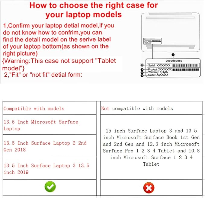 Alapmk Protective Case for 13.5" Microsoft Surface Laptop 5 13.5/Surface Laptop 4 13.5/Surface Laptop 3 2019/Surface Laptop 2 2018/Surface Laptop (Not fit Surface Laptop 3 15/Surface Laptop Go),Black