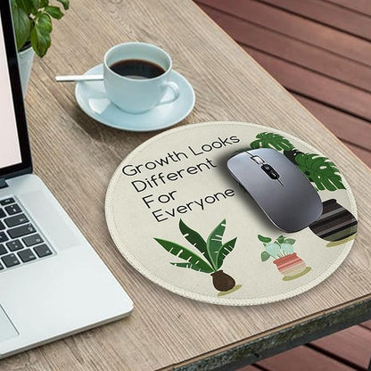 Gctriki Cute Round Mouse Pad, Inspirational Small Computer Mouse Pads for Desk Laptop Travel Gaming, Stitched Edge Non-Slip Rubber Base, Funny Home Office Desk Accessories Decor for Women
