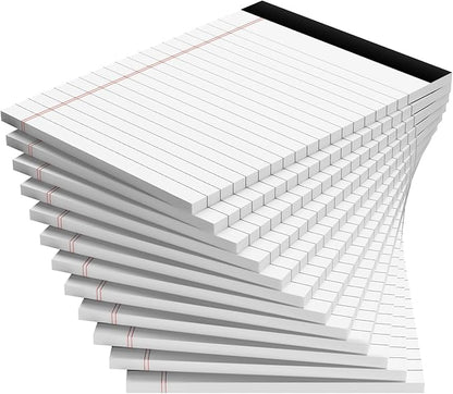 12 Pack Note Pads 4x6 Inch, White Mini Legal Pads, Small Writing Pads, Notepads of College Ruled Paper, Lined Paper Pads, Scratch Pads Mini Notepad for Grocery List, To-Do List, 30 Sheet/Notepad