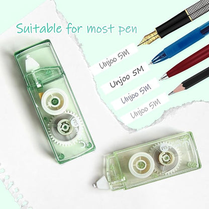 White Correction Tape, Easy To Use Cute Applicator for Instant Corrections, For school, Office Workers (Gradient Green, 5M/196" x 0.2",12pack)