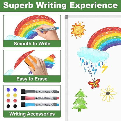 Lockways Large Dry Erase Board 72 x 48 Inch, Magnetic White Board for Wall, Aluminium Frame Whiteboard with Marker Tray