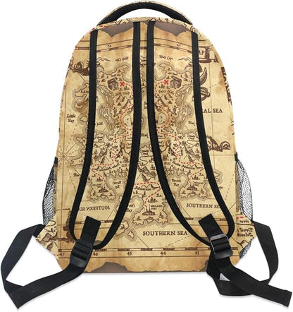 senya Pirate Treasure Map School Backpack Travel Rucksack Book Bag Laptop Backpack