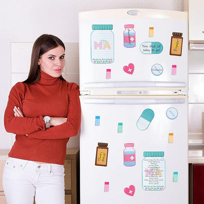 B1ykin Sticky Notes Set - Cartoon Theme Cute Self-Stick Notes Pad Teacher Appreciation Gifts， Self-Adhesive Writing Memo Pages Sticky to Do Notepad for Kids Employee School Office (Medical Assistant)