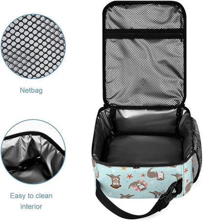 3PCS 17" Otter Backpack, Shoulders Backpack with Insulated Lunch Bag Durable Otter Laptop Bag Daypack with Multiple Pockets (Otter)