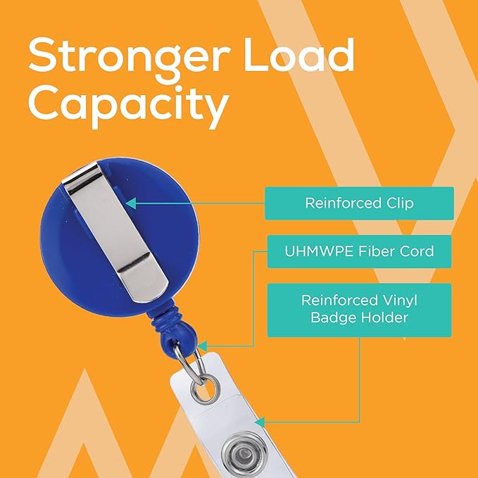 Will Well Badge Holders with Belt Clips for Securing onto Pockets and Purse Straps, with Retractable 27.5" UHMWPE Fiber Pull Cords, Strong Build with Fun Designs - 2-Pack, Floral Print