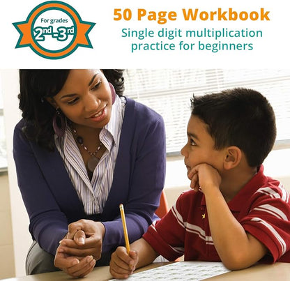 Channie's One Page A Day Single Digit (Beginner) Multiplication Math Problem Workbook for 2nd Graders and 3rd Grade Simply Tear Off On Page a Day For Math Repetition Exercise!