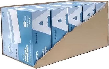 Aimoh #10 Security Self-Seal Envelopes - 1 Case - 5 Packs - 2500 Envelopes, Windowless, Security Tint Pattern, Quick-Seal Closure - EnveGuard - Size 4-1/8 x 9-1/2 Inches - White - 24 LB (34010-CS)
