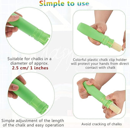 Sidewalk Chalk Holders Railroad Chalk Holder Jumbo Plastic Adjustable Clip for Kids Teachers Students Office or Classroom(5 Pieces)