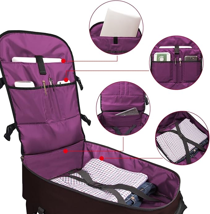 Travel Backpack 17L Lightweight Casual Small Carry-on Daypack 15-inch Laptop Notebook, Underseat Overnight Weekender, Brown