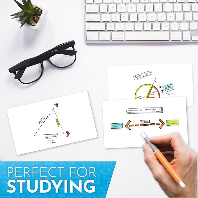 Home Advantage 5x7 Blank Index Cards - Our 50 Pack of Blank Notecards Use Heavy Duty Cardstock to Make Them Bleed Proof - These Plain Index Cards Make Perfect Blank Flashcards & Blank Note Cards