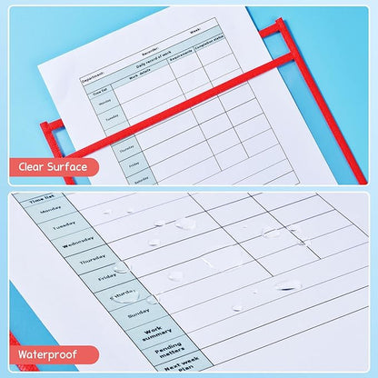 Gamenote Dry Erase Pockets 30 Pack with Rings, Oversized Reusable Plastic Sleeves Shop Ticket Holders Sheet Protectors Teacher Supplies for Classroom Organization (Colorful)