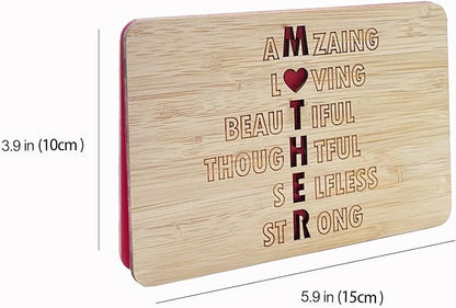 Mothers Day Cards,Handmade Bamboo Greeting Cards,Wooden Thankyou Card,Mother's day Card for Mom,Mum,MOTHER