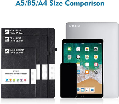 Bullet Dotted Journal, Large A4 Hardcover Leather Journal, 312 Numbered Pages Thick Journal, 100gsm No Bleed Paper Dot Grid Notebook for Women Men, 8.5'' × 11'', Blue