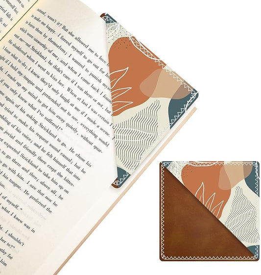 Personalized Leather Bookmarks, Fun & Cute Book Accessories for Reading Lovers, Unbreakable Page Markers for Women Men Girls Boys Student Teacher Kids Retirement Birthday Gifts (Boho Plants)