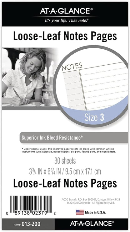 Day Runner Undated Planner Notes Refill, 3.75 x 6.75 Inches (013-200)