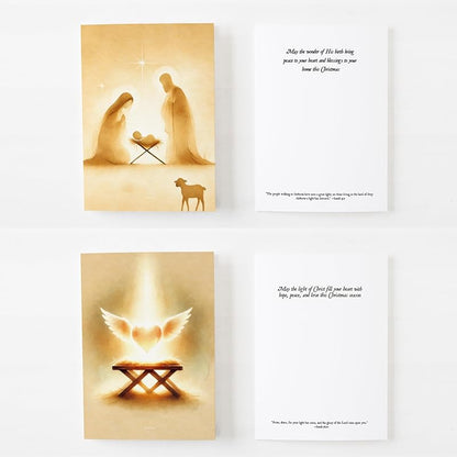 Religious Christmas Cards, Christian Christmas Cards with Envelopes, Nativity Christmas Cards, Keepsake Religious Gift 5"x7" (Biblical Christmas Set)