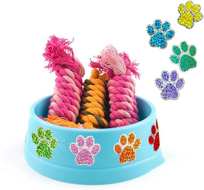 Paw Print Stickers,1.5" Holographic Shiny Bear Paw Print Stickers,Dog Puppy Paw Stickers Bear Paw Stickers with Perforation Line (500PCS,Multicolor)