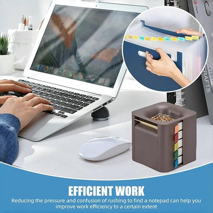 5-in-1 pop up Sticky Note Dispenser with self-Adhesive Notepad, Colour Labels, Ideal for Homeschool and Office Organize