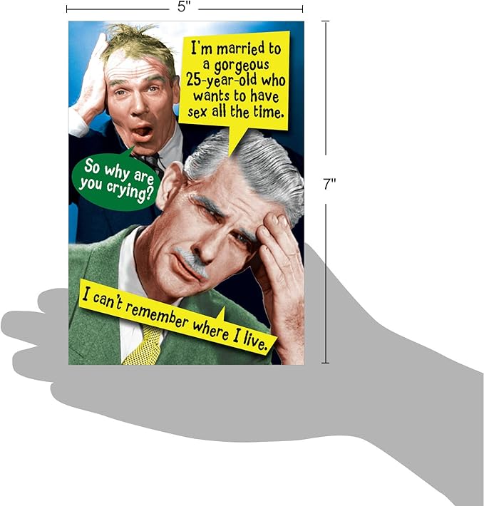 NobleWorks - Hilarious Birthday Greeting Card with 5 x 7 Inch Envelope (1 Card) Bday-Sex-All The Time C6352BDG