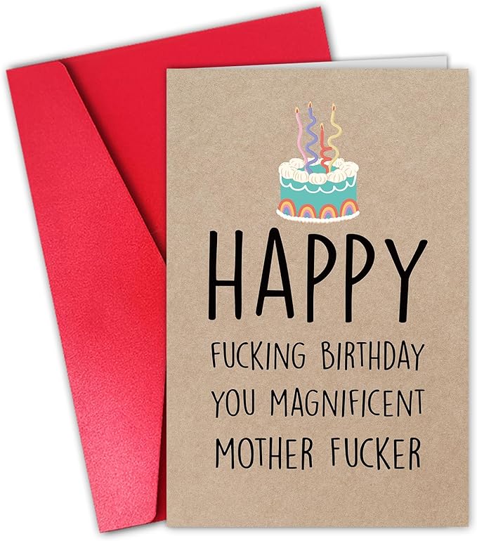 Funny Fucking Birthday for Boyfriend, Rude Birthday Card for Him, Happy Funking Birthday You Magnificent Mother Fucker Card