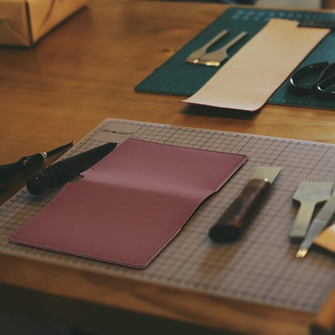 Wisdompro Journal Cover, 2 Pack PU Leather Notebook Cover for Field Notes,or other 3.5" x 5.5" Pocket Notebooks - Brown