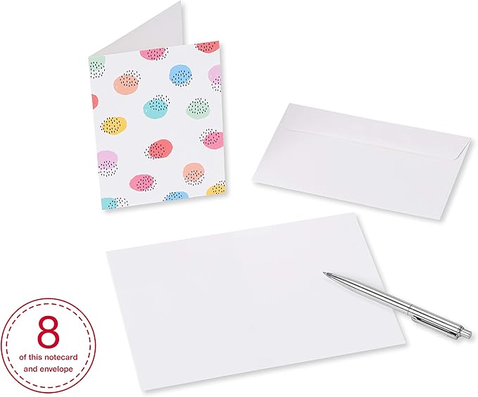 American Greetings Blank Cards with White Envelopes for All Occasions, Rainbow Designs (48-Count)