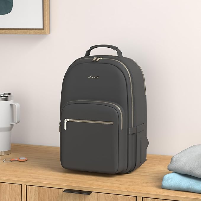 LOVEVOOK Laptop Backpack for Women 15.6 inch,Cute Womens Travel Backpack Purse,Professional Laptop Computer Bag,Waterproof Work Business College Teacher Bags Carry on Backpack with USB Port,Black-2