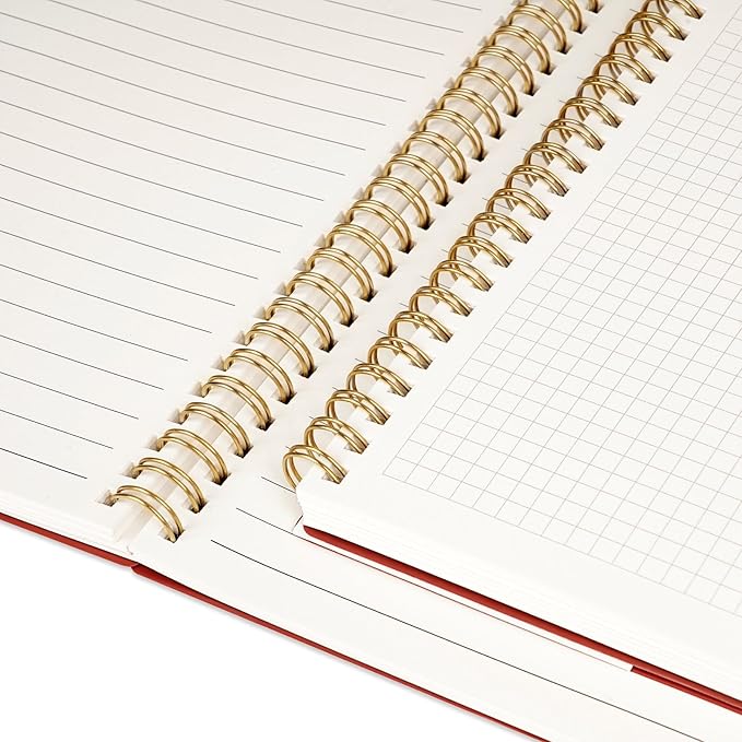 Graph Paper Notebook, 4 Pack Journal Spiral Graph Grid Notebooks 5.7" x 8.3", 640 Pages, Cute School Supplies Notebooks for Work, Aesthetic Gift Office Supplies for Study and Notes