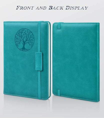 Lined Journal Notebook for Women Men,256 Pages A5 Hardcover Leather Journals for Writing,Travel,Business,Work & School,College Ruled Notebooks for Note Taking,Diary Notepad 5.7"×8.3" (blue)
