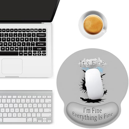 Ergonomic Mouse Pad with Wrist Support,Lightning Black Cat Mouse Pad with Wrist Rest,Relieve Wrist Pain Mousepad Non-Slip Rubber Base,Cute Mouse Pads for Desk,Computers,Laptop,Office,Home,Accessories