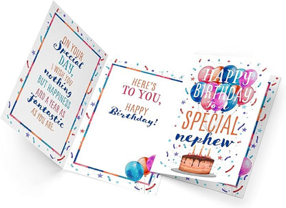 Prime Greetings Nephew Birthday Card, Made in America, Eco-Friendly, Thick Card Stock with Premium Envelope 5in x 7.75in, Packaged in Protective Mailer
